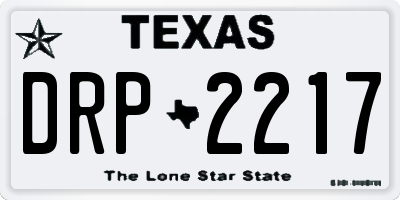 TX license plate DRP2217