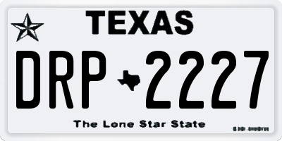 TX license plate DRP2227