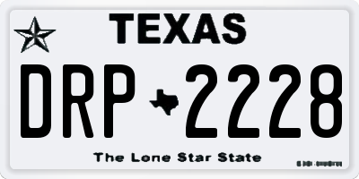 TX license plate DRP2228