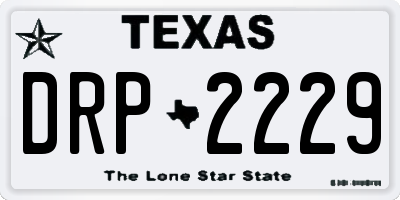 TX license plate DRP2229