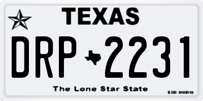 TX license plate DRP2231