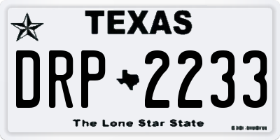 TX license plate DRP2233