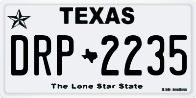 TX license plate DRP2235