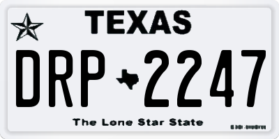 TX license plate DRP2247
