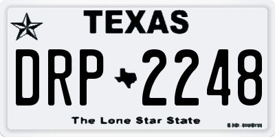 TX license plate DRP2248