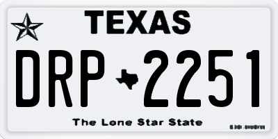 TX license plate DRP2251