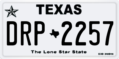 TX license plate DRP2257