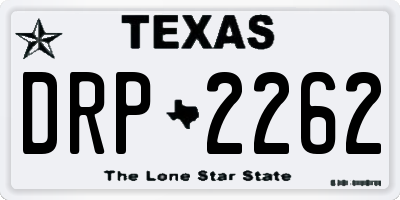 TX license plate DRP2262