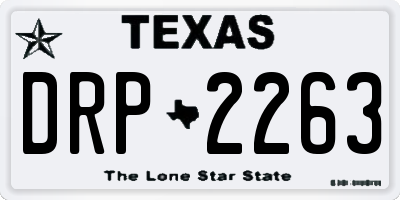 TX license plate DRP2263