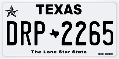 TX license plate DRP2265