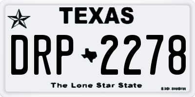 TX license plate DRP2278