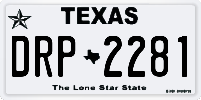 TX license plate DRP2281