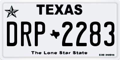 TX license plate DRP2283