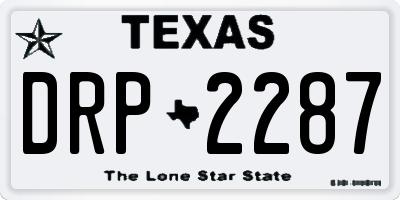 TX license plate DRP2287
