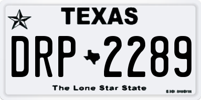 TX license plate DRP2289