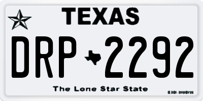 TX license plate DRP2292