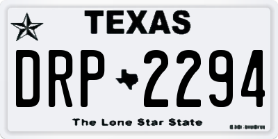 TX license plate DRP2294