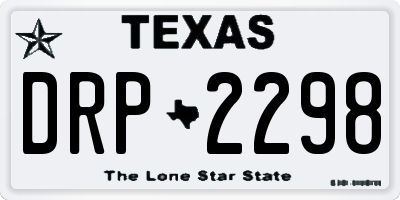 TX license plate DRP2298