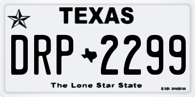 TX license plate DRP2299