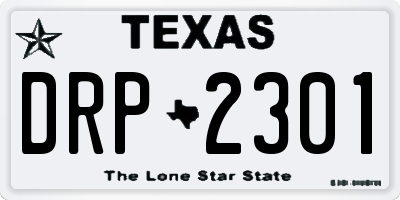 TX license plate DRP2301