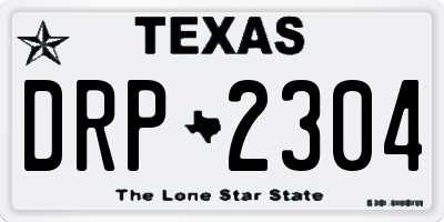 TX license plate DRP2304
