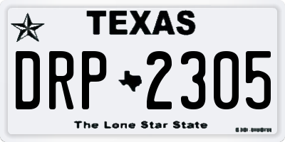 TX license plate DRP2305