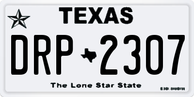 TX license plate DRP2307