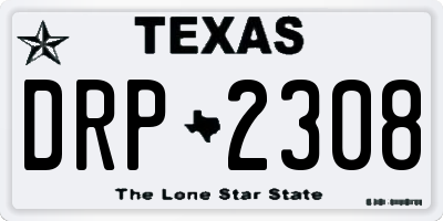 TX license plate DRP2308