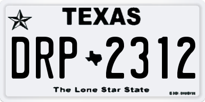 TX license plate DRP2312