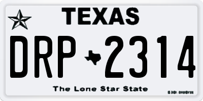 TX license plate DRP2314