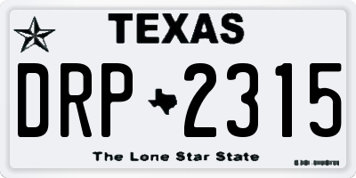 TX license plate DRP2315