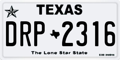 TX license plate DRP2316