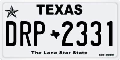 TX license plate DRP2331