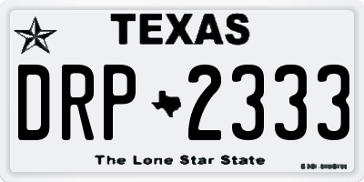 TX license plate DRP2333