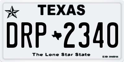 TX license plate DRP2340