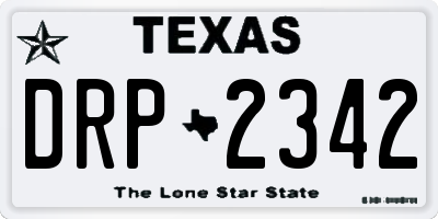 TX license plate DRP2342
