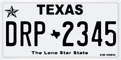TX license plate DRP2345