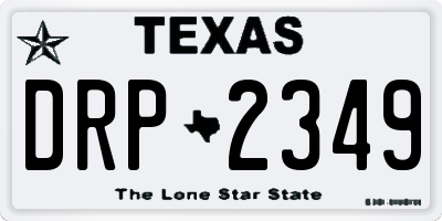 TX license plate DRP2349