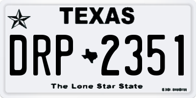 TX license plate DRP2351