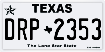 TX license plate DRP2353