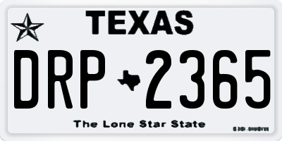 TX license plate DRP2365
