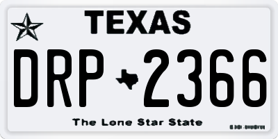 TX license plate DRP2366