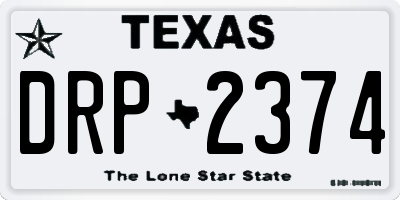 TX license plate DRP2374