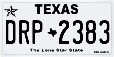 TX license plate DRP2383