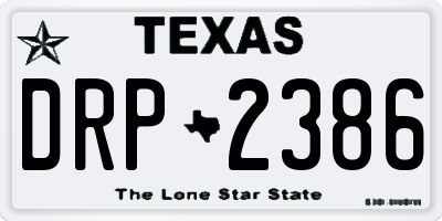 TX license plate DRP2386