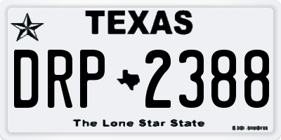 TX license plate DRP2388