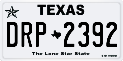 TX license plate DRP2392
