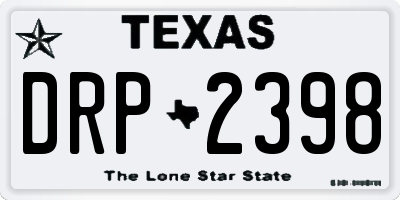 TX license plate DRP2398