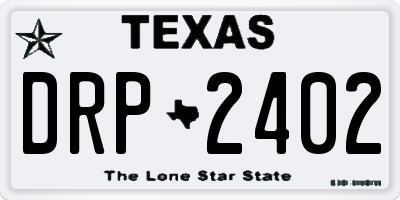 TX license plate DRP2402