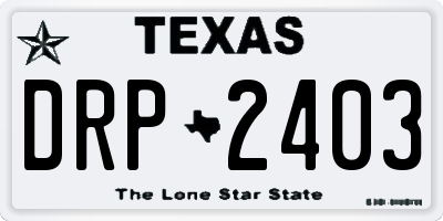 TX license plate DRP2403